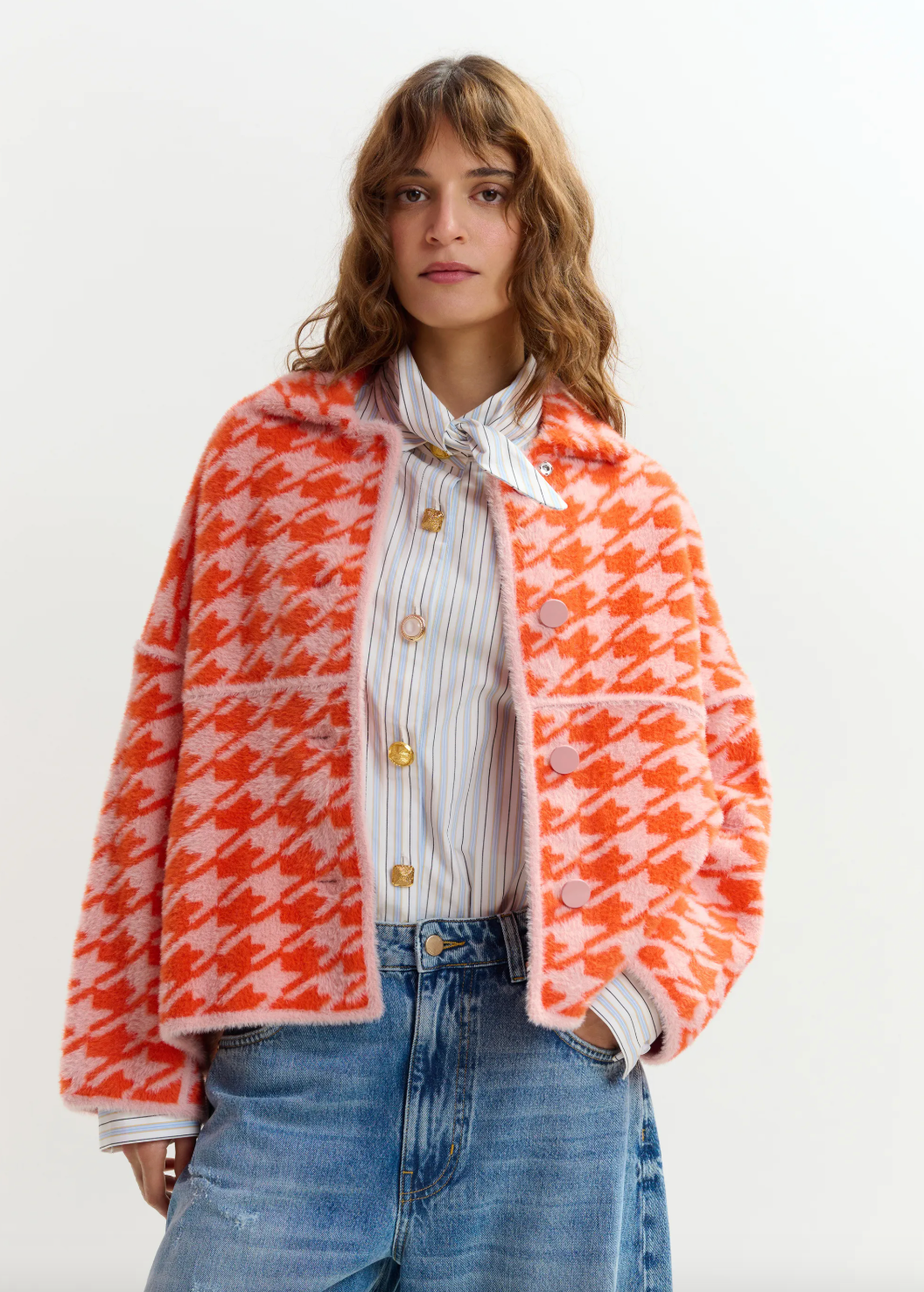 Essentiel Antwerp Joking Knit Jacket in Etruscan Red