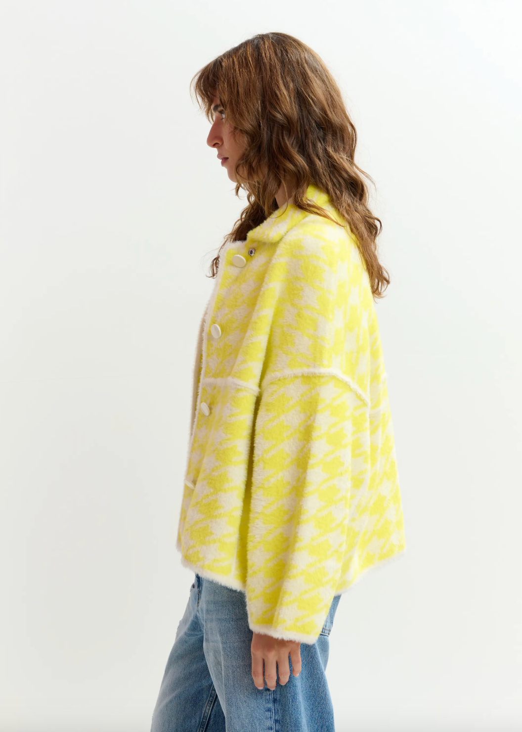 Essentiel Antwerp Joking Knit Jacket in Lemon Squeeze