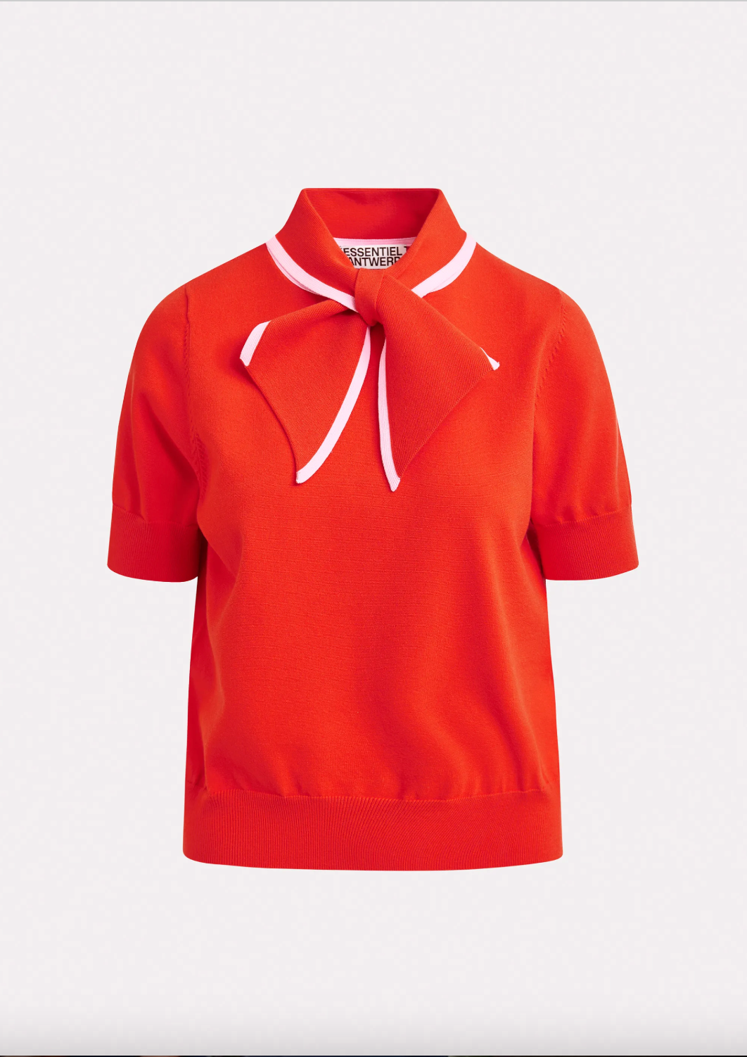Essentiel Antwerp Jonda Contrast Colour Polo in Orange Brulee