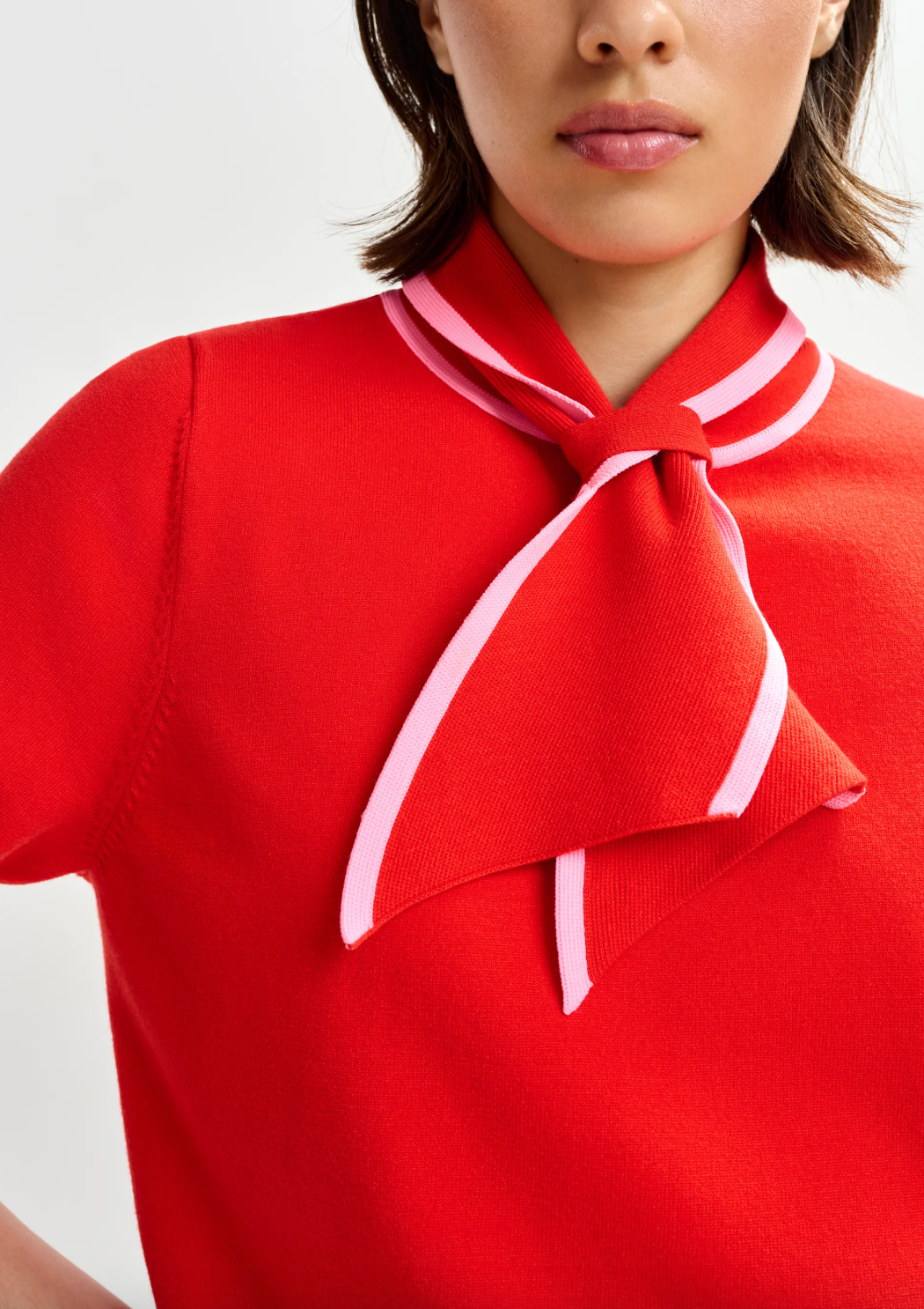 Essentiel Antwerp Jonda Contrast Colour Polo in Orange Brulee