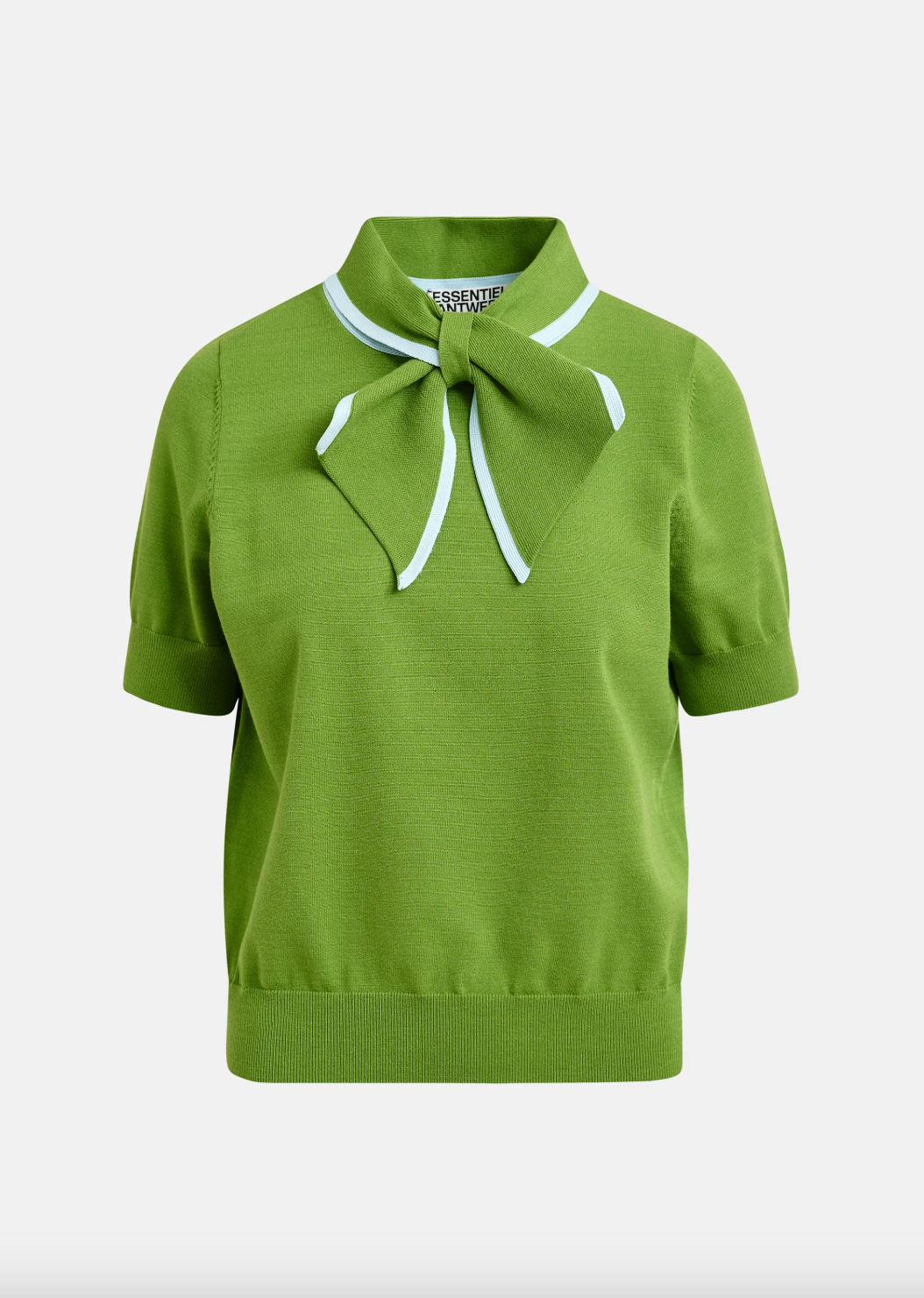 Essentiel Antwerp Jonda Contrast Colour Polo in Spirulina Green