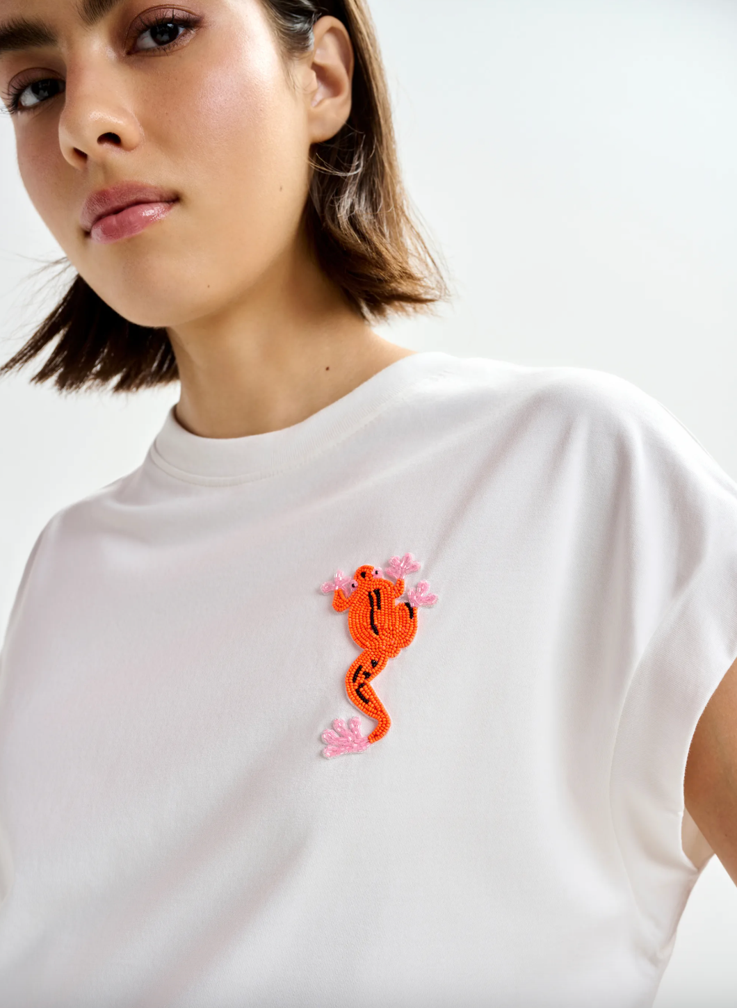 Essentiel Antwerp Jungala Embroidered Tee in White