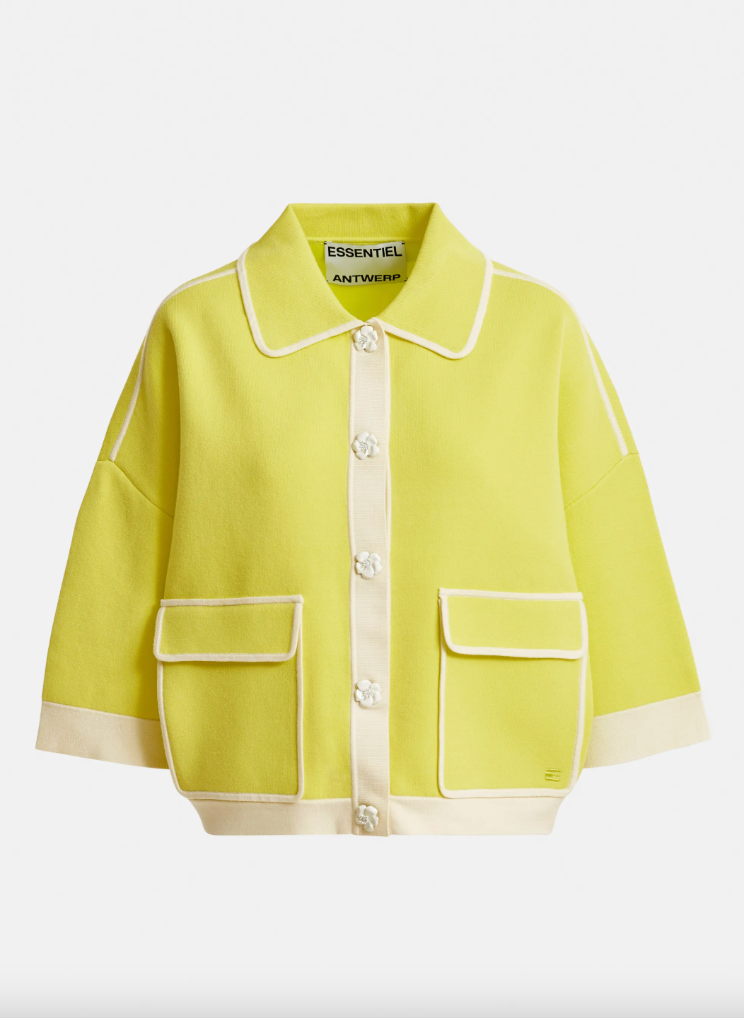 Essentiel Antwerp Jugly Knit Cardigan in Lemon Squeeze