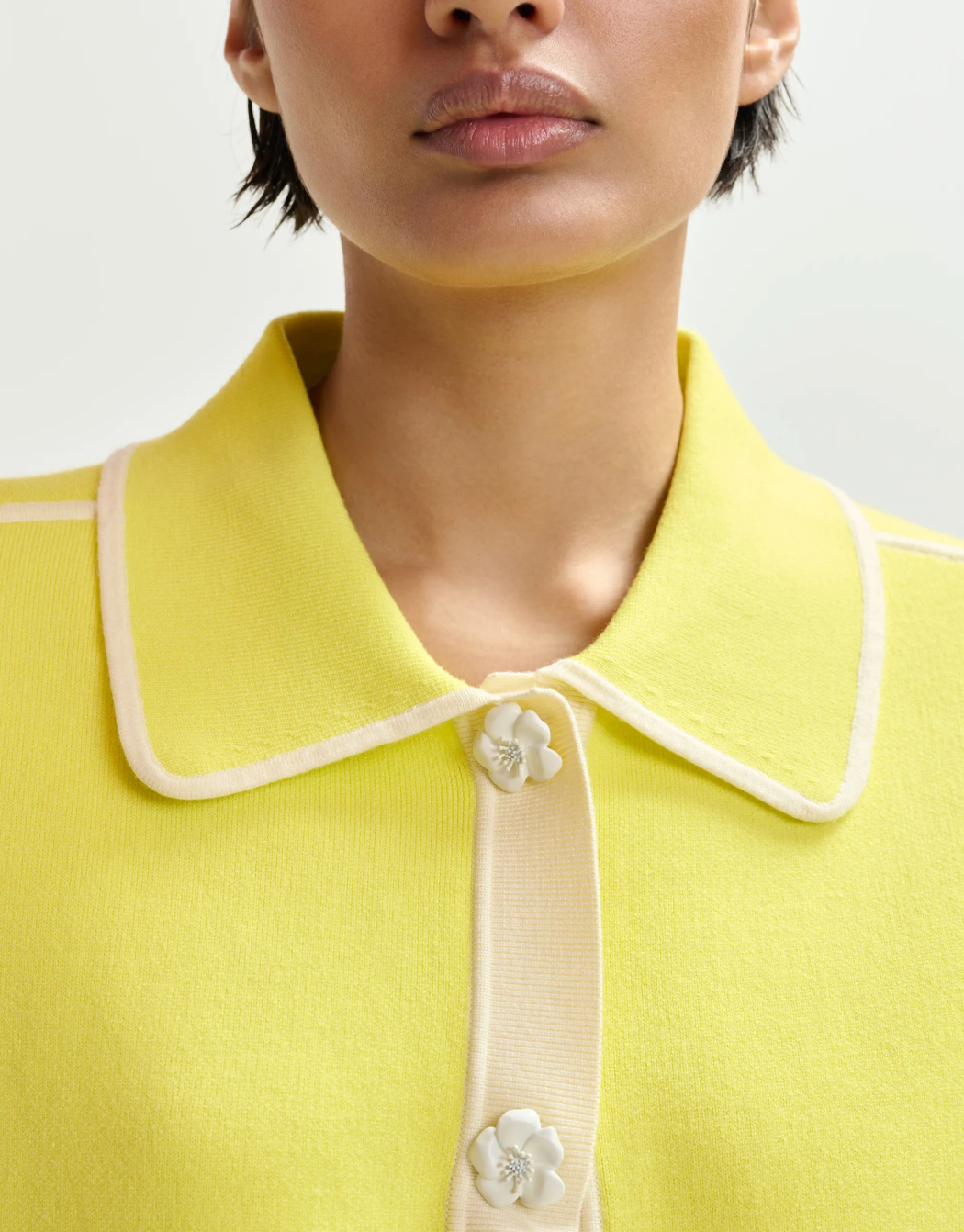 Essentiel Antwerp Jugly Knit Cardigan in Lemon Squeeze