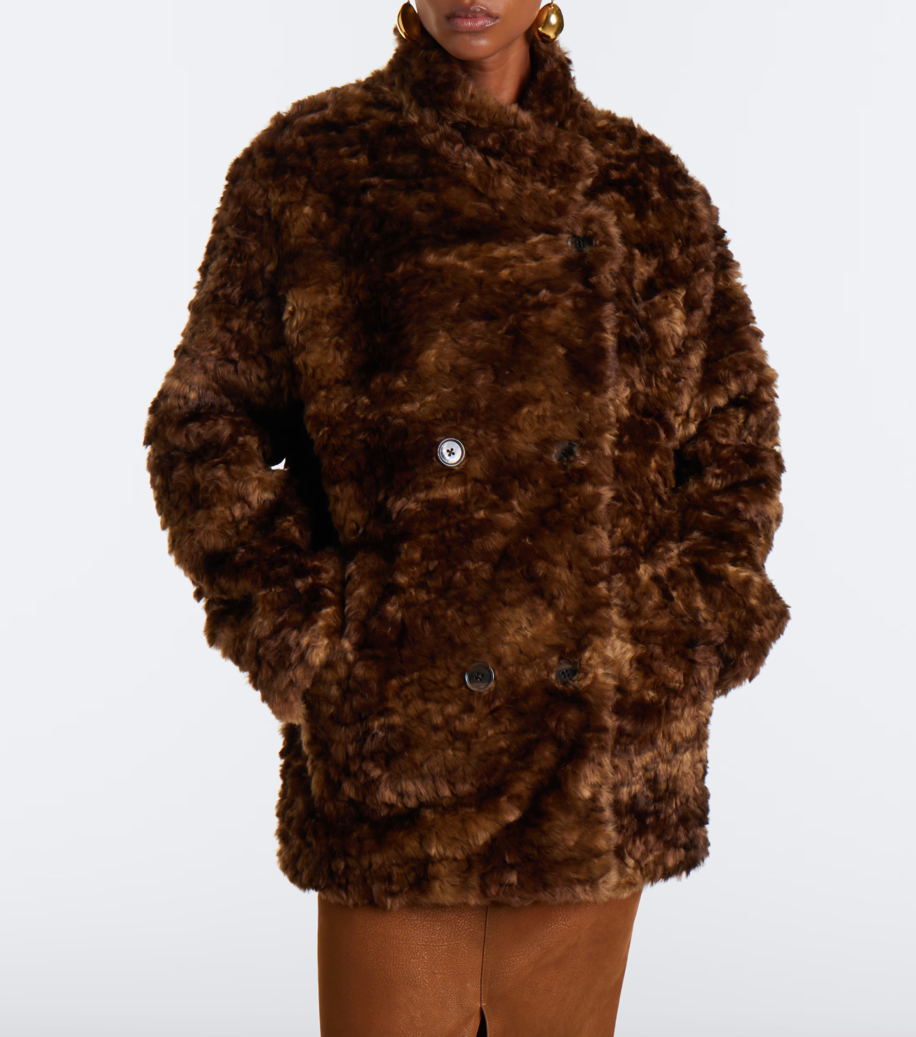 Marant Etoile Jya Shaggy Fur Jacket - Brown