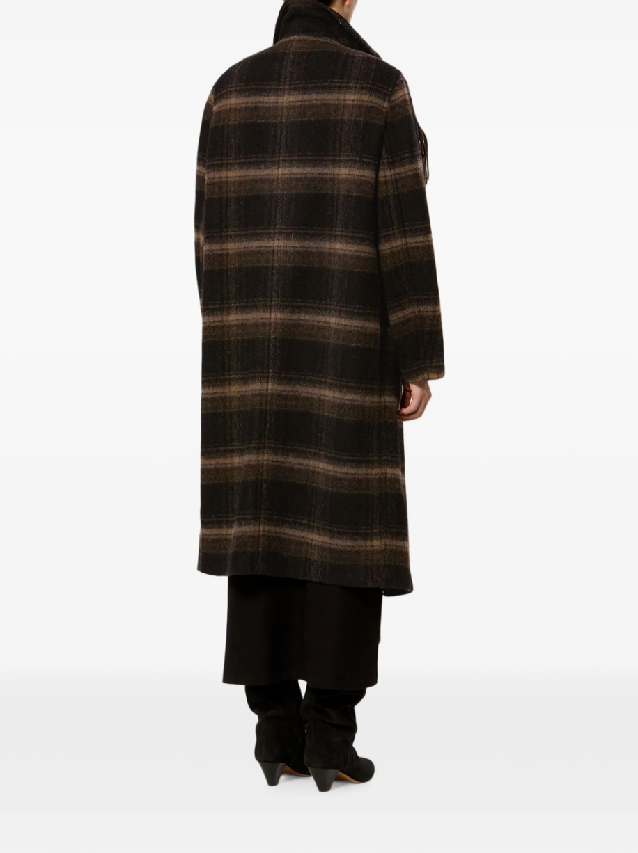 Marant Etoile Gihan Fringe Coat - Black, Khaki