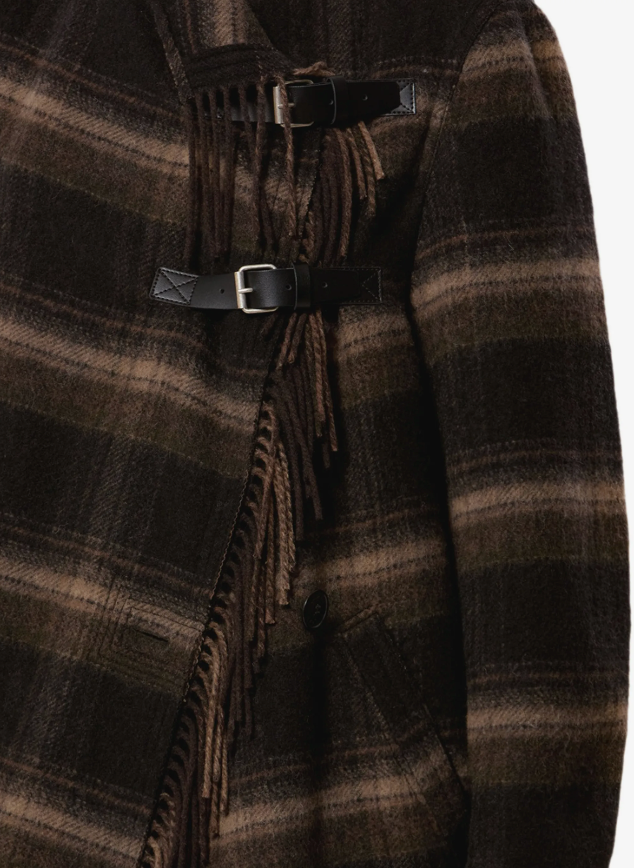 Marant Etoile Gihan Fringe Coat - Black, Khaki