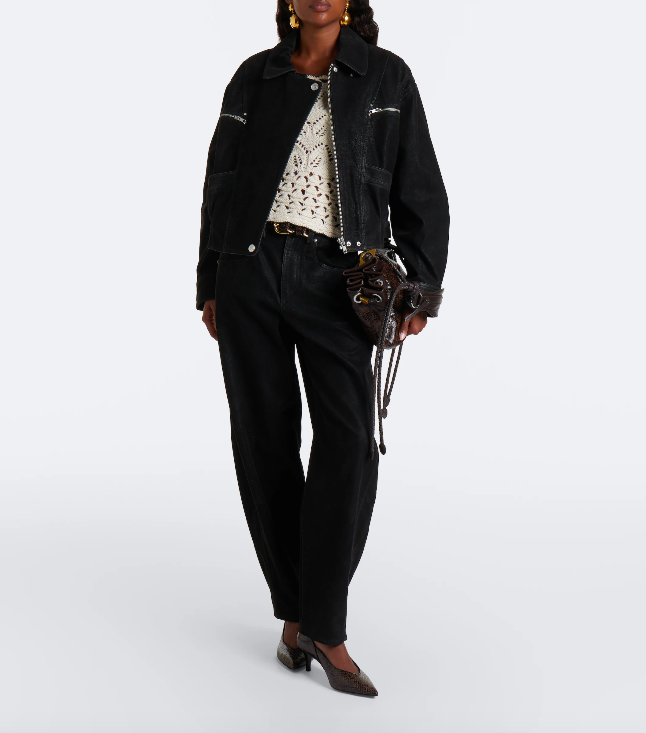 Marant Etoile Belky Faux Suede Trousers - Black