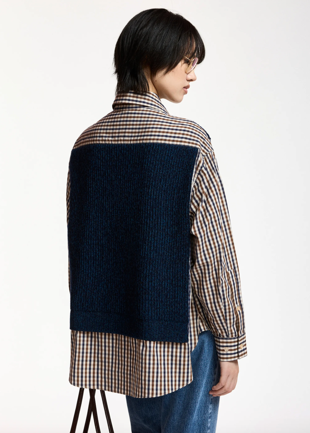Essentiel Antwerp Kute Fabric Mix Shirt - Kiwi Queen