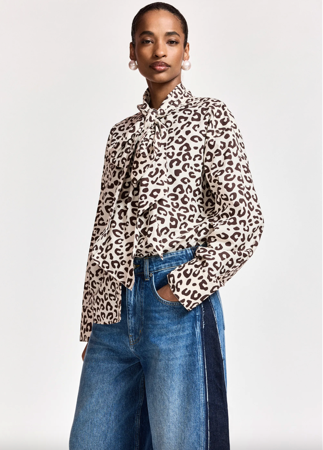 Essentiel Antwerp Khaleesi Pussy Bow Tie Shirt - Bear Me