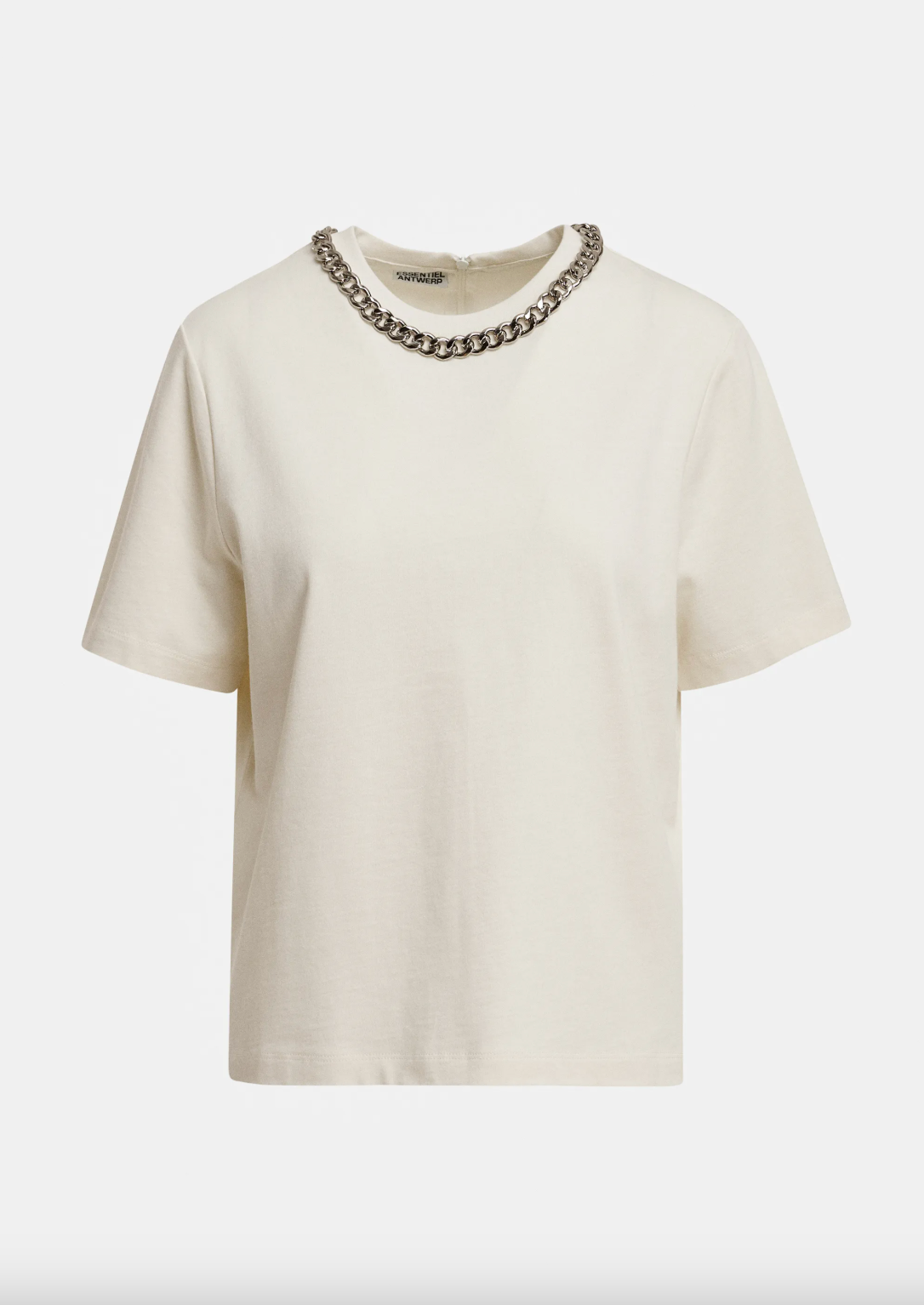 Essentiel Antwerp Klaim T Shirt with Chain - Off White