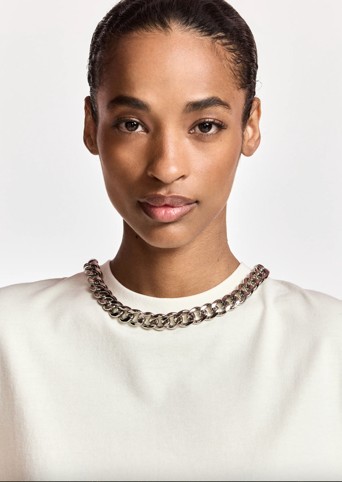 Essentiel Antwerp Klaim T Shirt with Chain - Off White