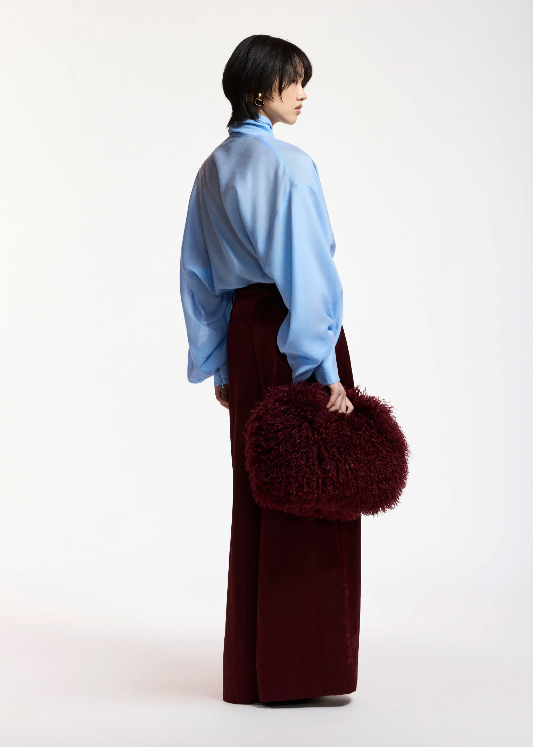 Essentiel Antwerp Karismatic Pussy Bow Top - Sky