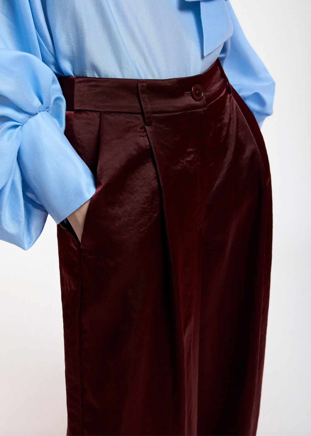 Essentiel Antwerp Karmen Wide Leg Pants - Wine Not