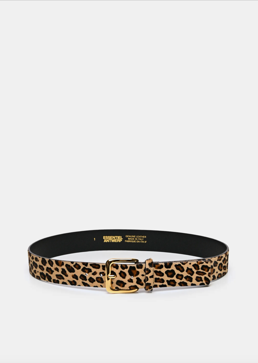 Essentiel Antwerp Kofee Printed Leather Belt - Black