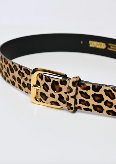 Essentiel Antwerp Kofee Printed Leather Belt - Black