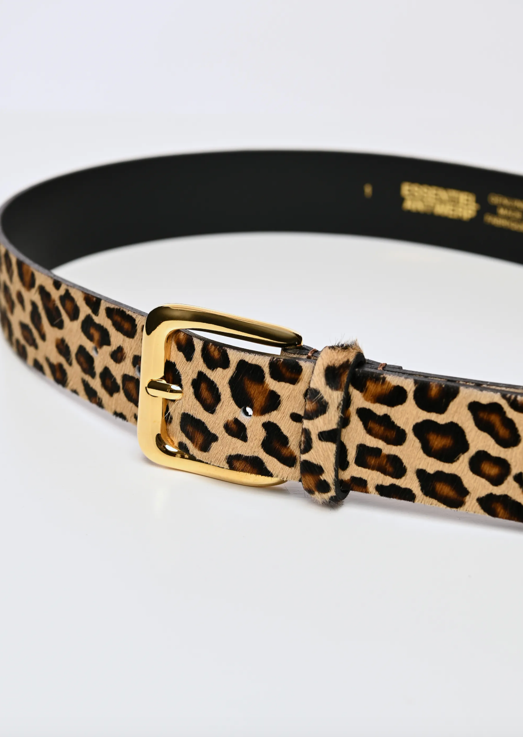 Essentiel Antwerp Kofee Printed Leather Belt - Black