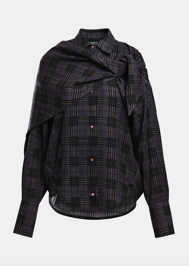 Essentiel Antwerp Kiss Oversized Shirt with Scarf - Dusty Green
