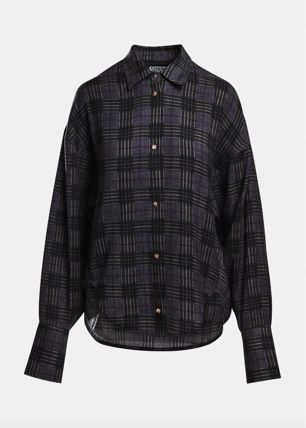 Essentiel Antwerp Kiss Oversized Shirt with Scarf - Dusty Green