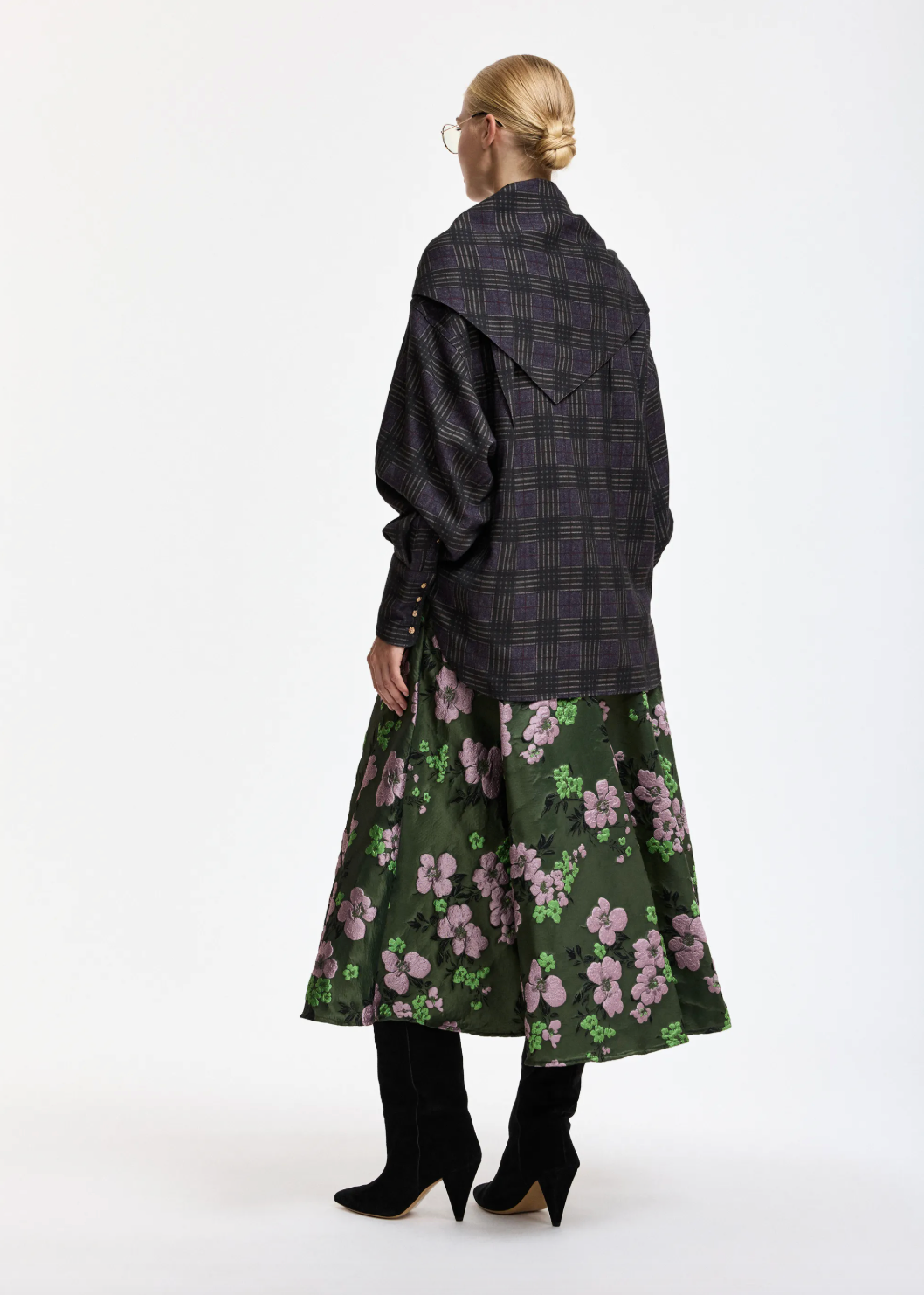 Essentiel Antwerp Kiss Oversized Shirt with Scarf - Dusty Green