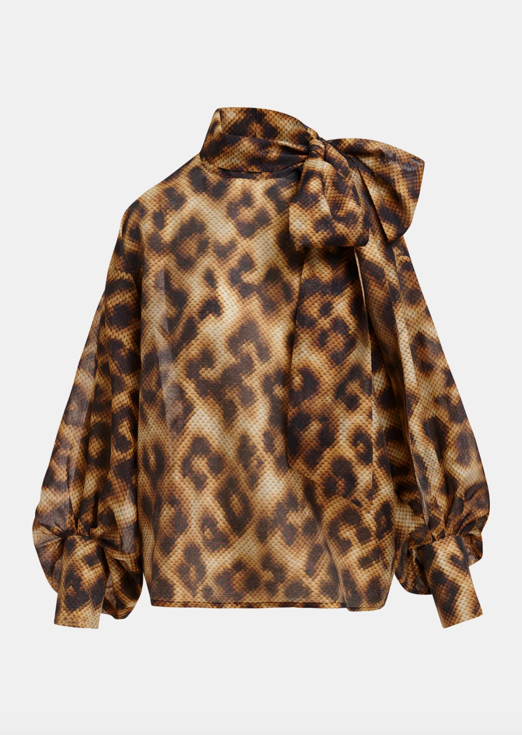 Essentiel Antwerp Karismatic Pussy Bow Tie Top - Brown Sugar