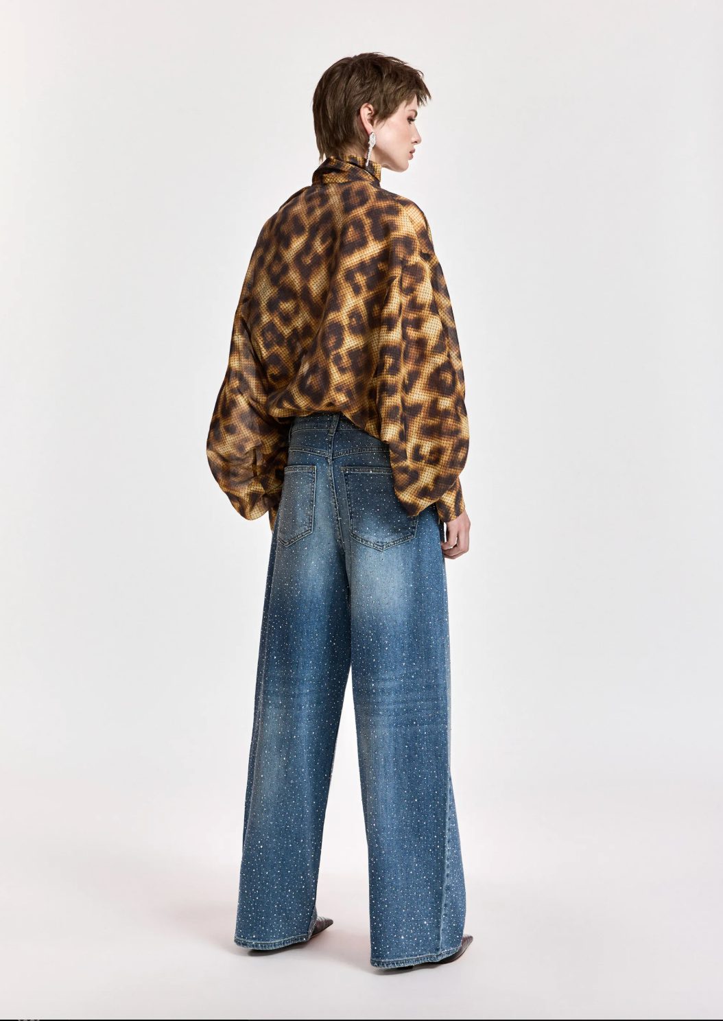 Essentiel Antwerp Karismatic Pussy Bow Tie Top - Brown Sugar