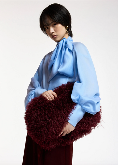 Essentiel Antwerp Karismatic Pussy Bow Top - Sky