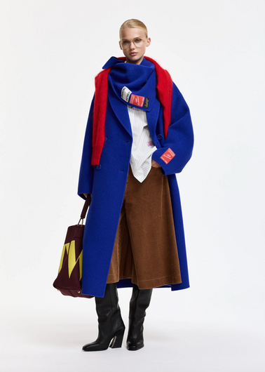 Essentiel Antwerp Kelp Double Face Coat - Indigo Ink
