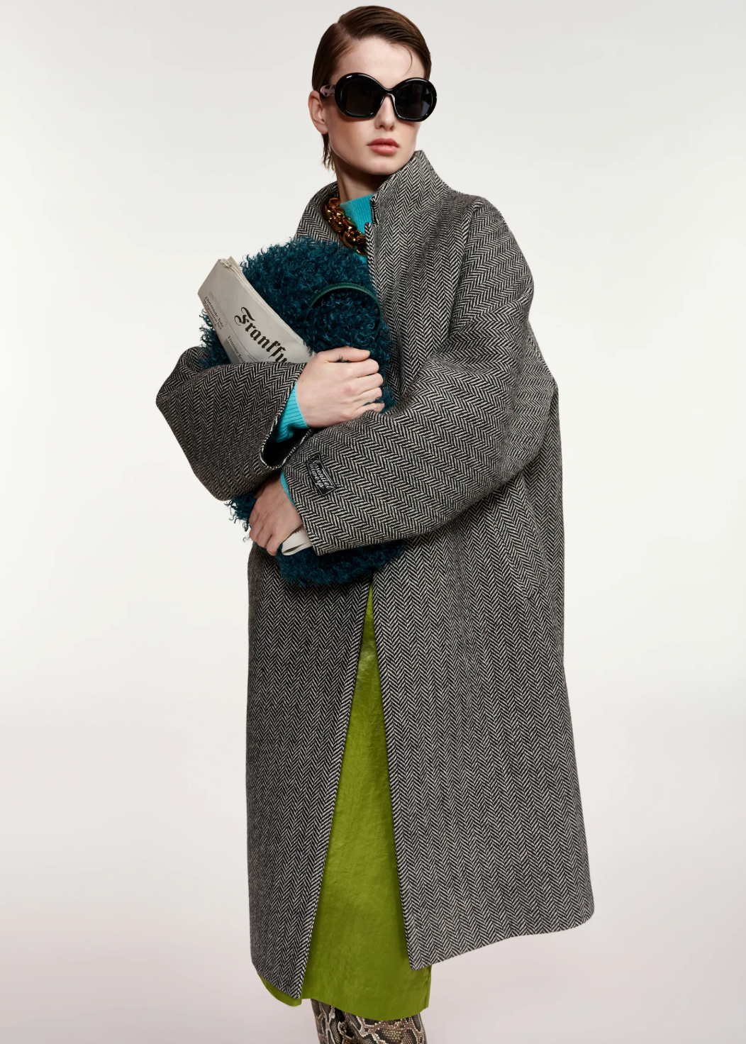 Essentiel Antwerp Kabala Oversized Coat - Steel Pulse