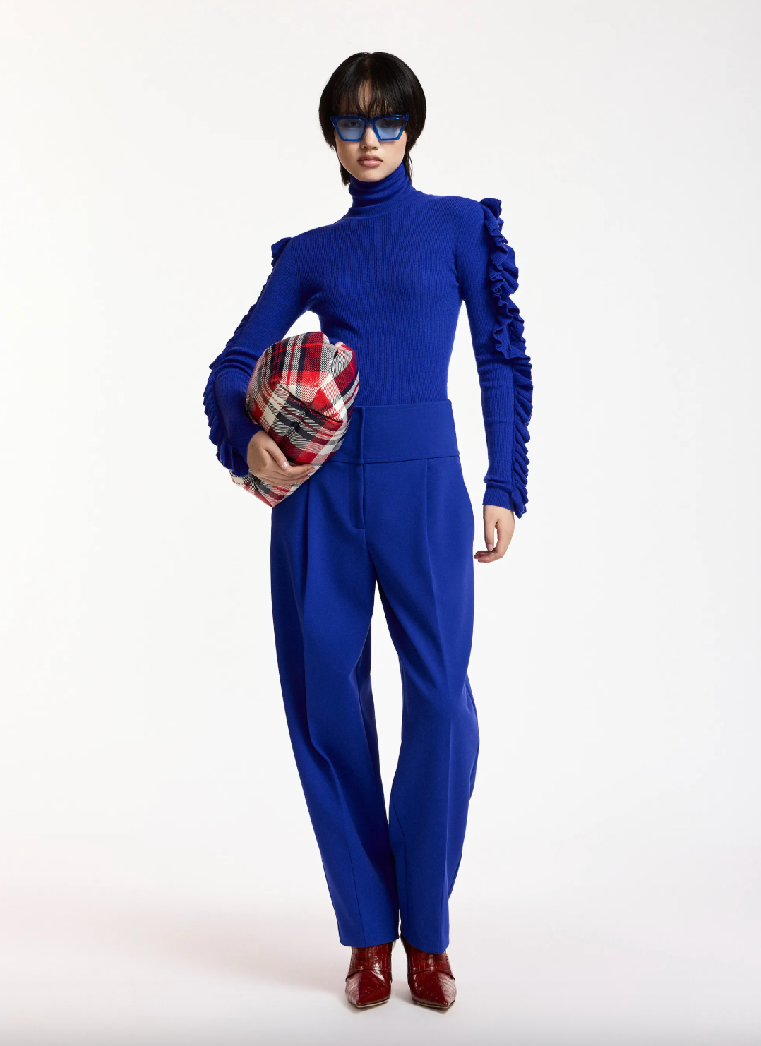 Essentiel Antwerp Kitty Pullover with Frills - Indigo Ink