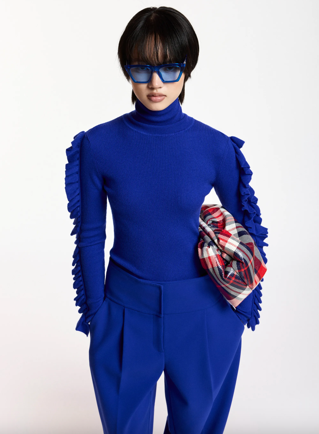 Essentiel Antwerp Kitty Pullover with Frills - Indigo Ink