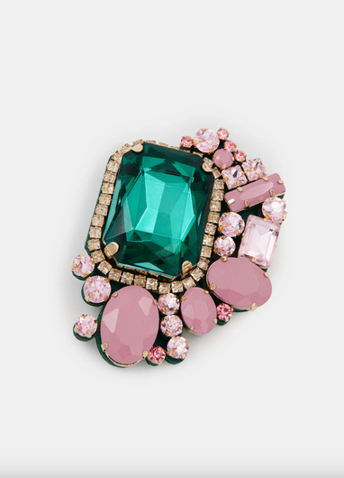 Essentiel Antwerp Kube Stones Brooch - Forest Whisper