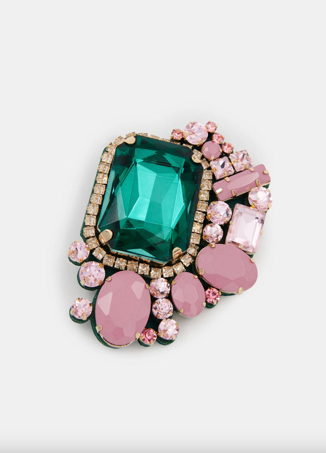 Essentiel Antwerp Kube Stones Brooch - Forest Whisper