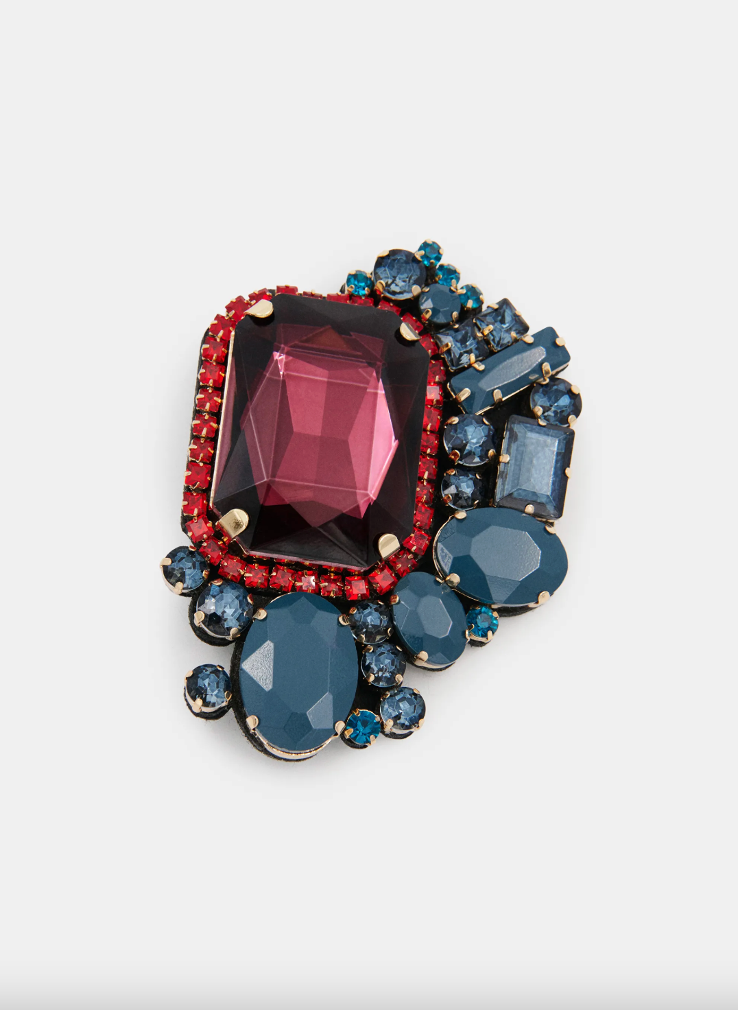 Essentiel Antwerp Kube Stones Brooch - Brown Sugar