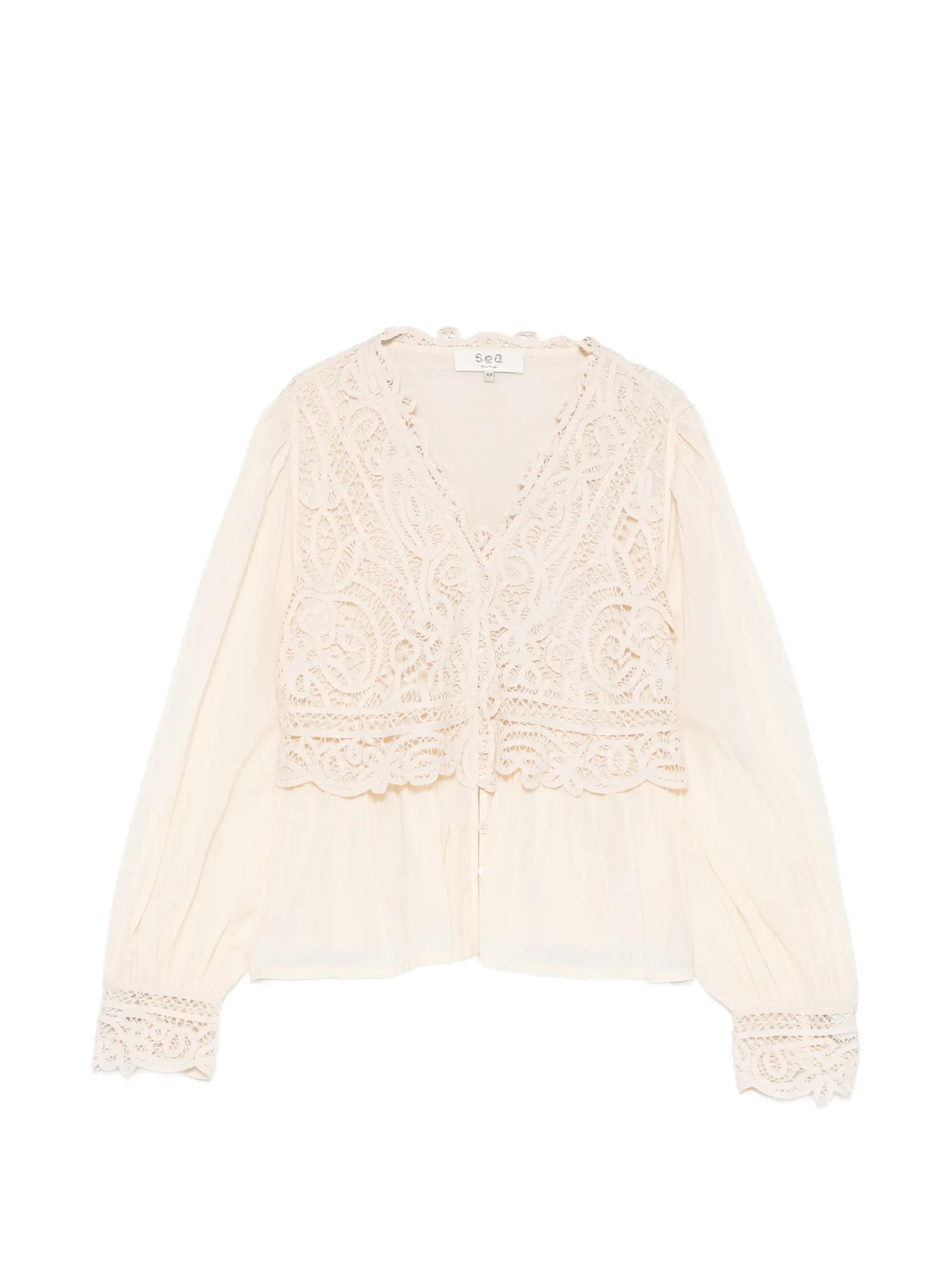 Sea New York Adelina Battenberg Lace Top in Cream