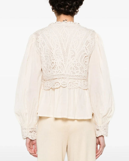 Sea New York Adelina Battenberg Lace Top in Cream