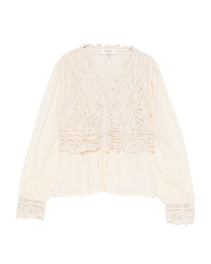 Sea New York Adelina Battenberg Lace Top in Cream