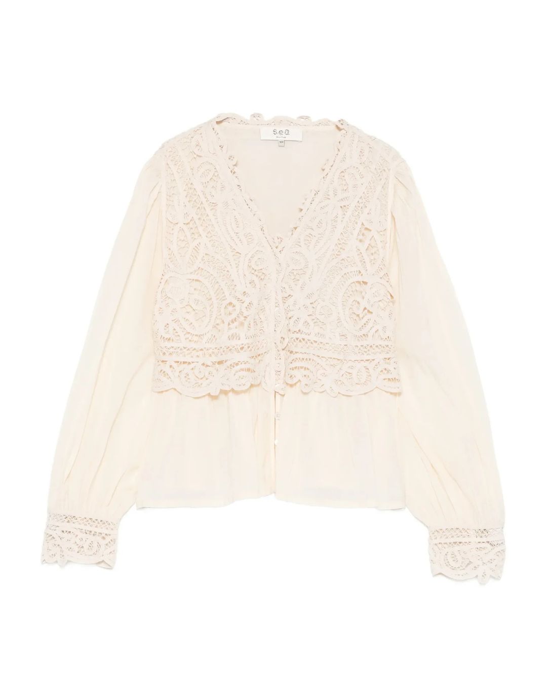 Sea New York Adelina Battenberg Lace Top in Cream