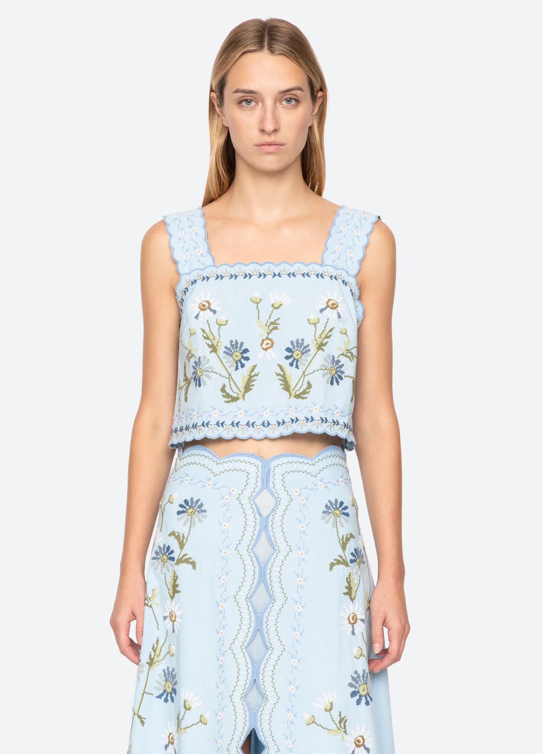 Sea New York Audra Emb Top in Blue