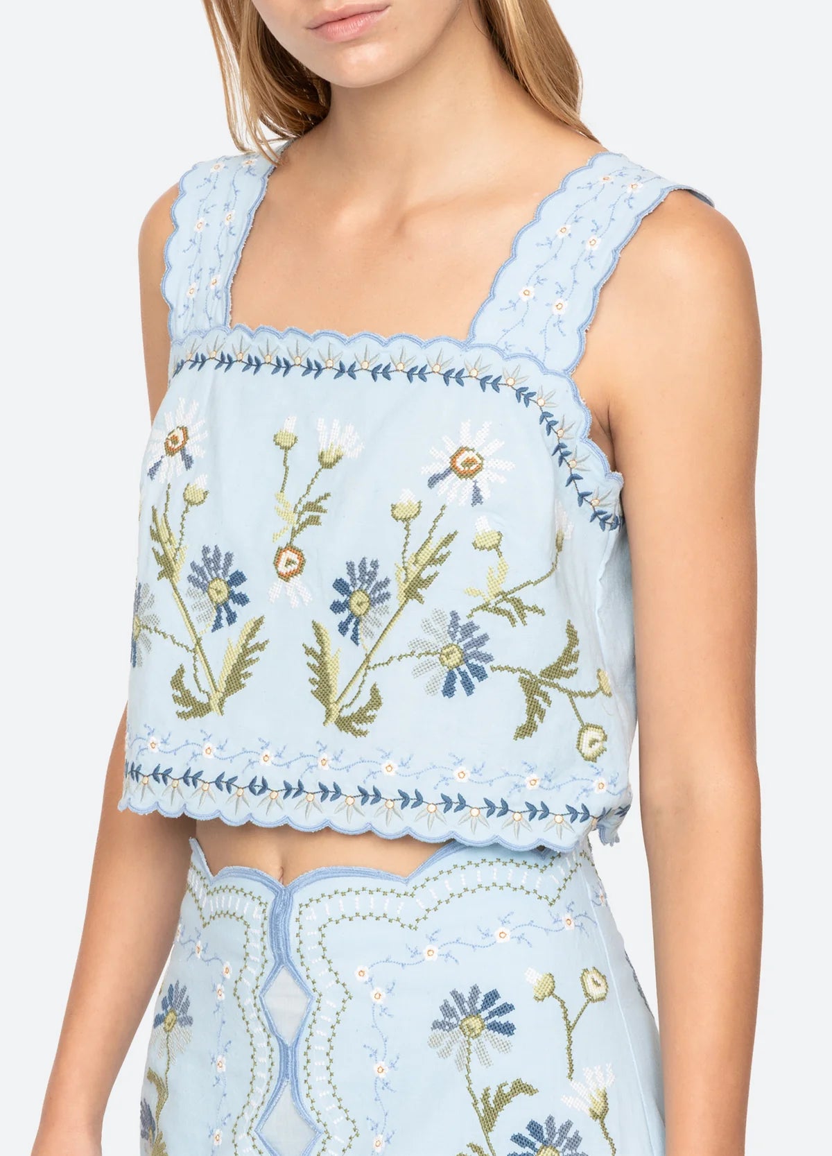 Sea New York Audra Emb Top in Blue
