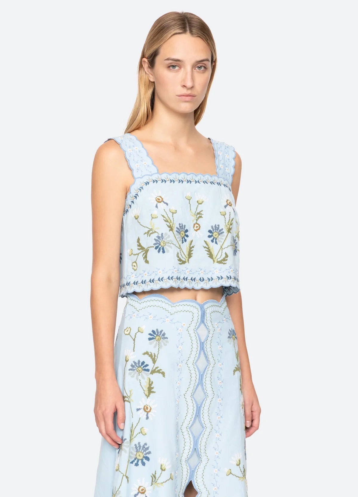 Sea New York Audra Emb Top in Blue