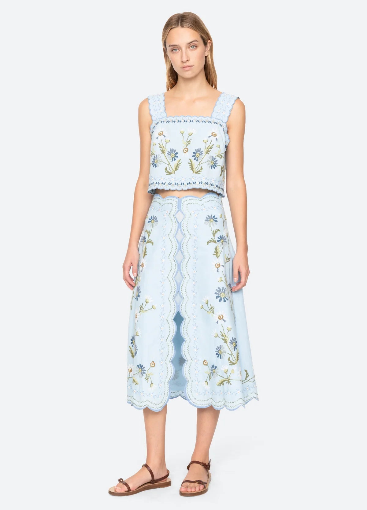 Sea New York Audra Emb Top in Blue