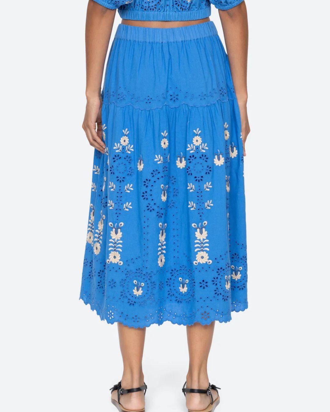 Sea New York Catharina Emb Midi Skirt - Blue