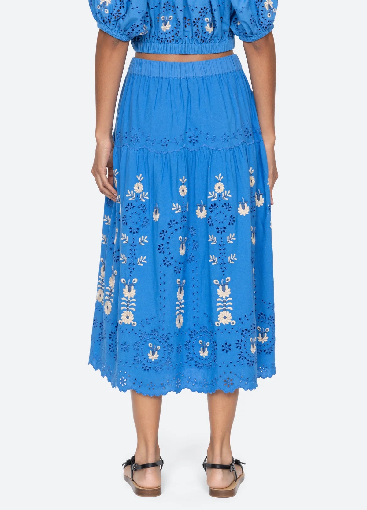 Sea New York Catharina Emb Midi Skirt - Blue