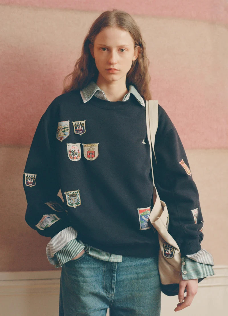 Sea New York Davis Patchwork Sweatshirt - Navy