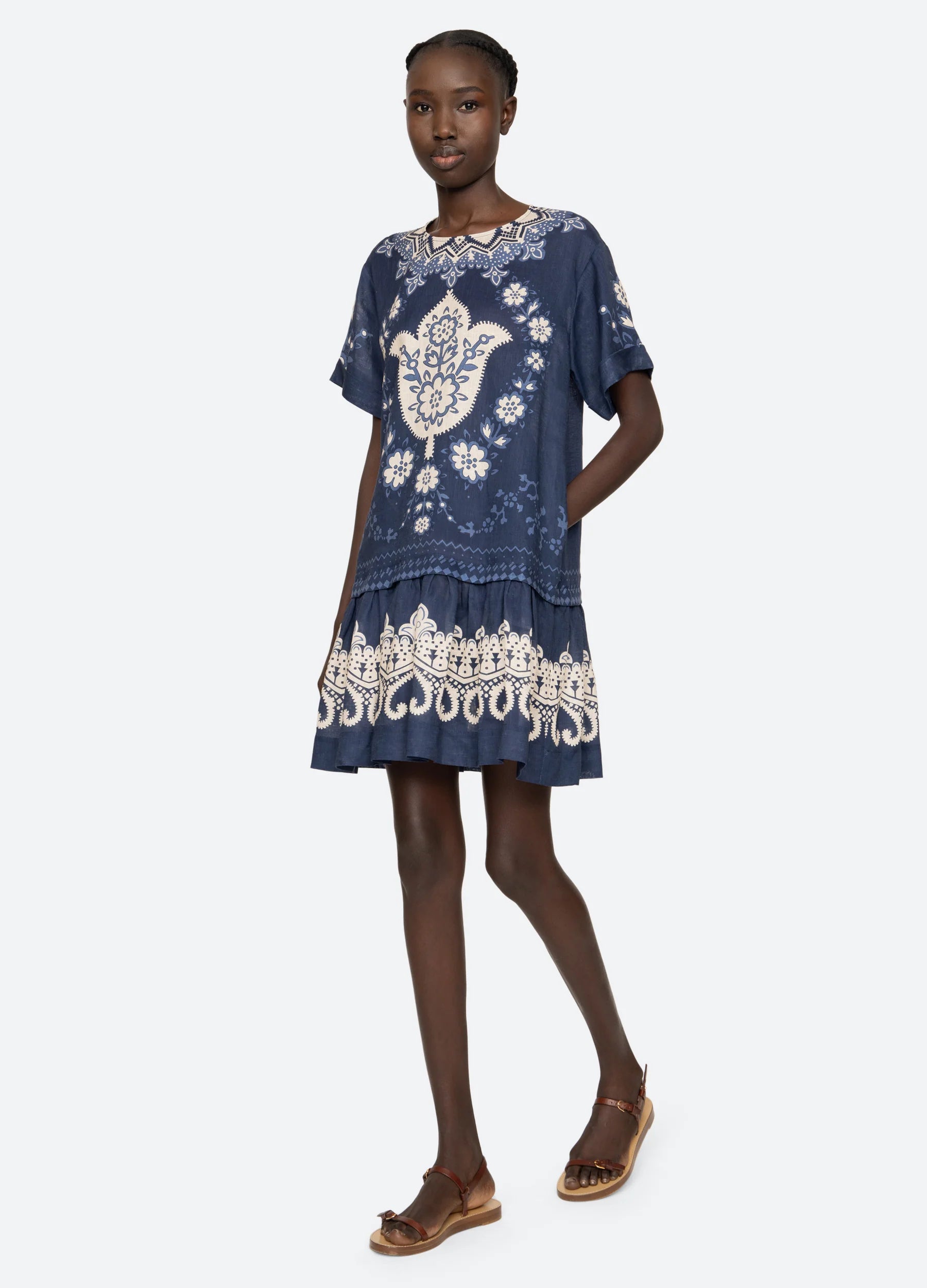 Sea New York Emelina Print Mini Dress - Navy