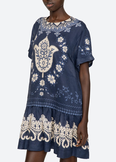 Sea New York Emelina Print Mini Dress - Navy