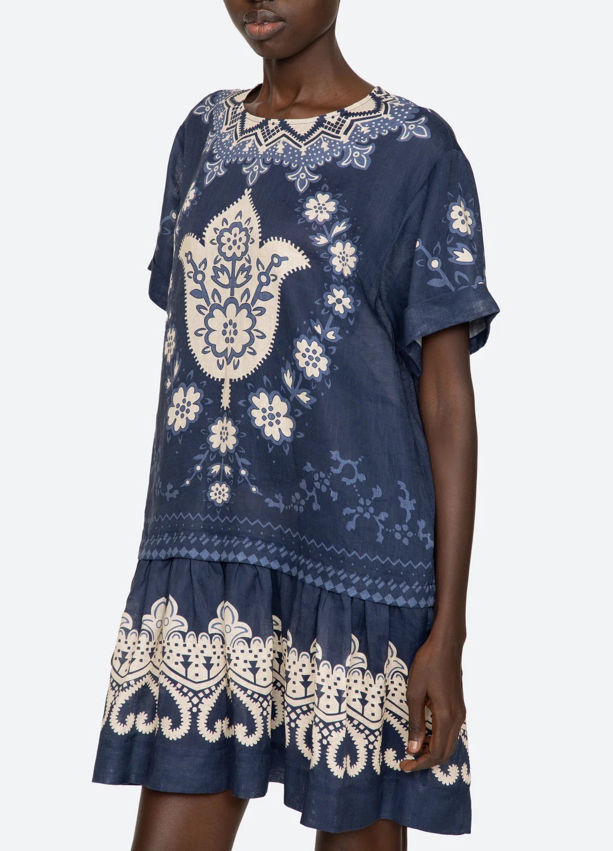 Sea New York Emelina Print Mini Dress - Navy