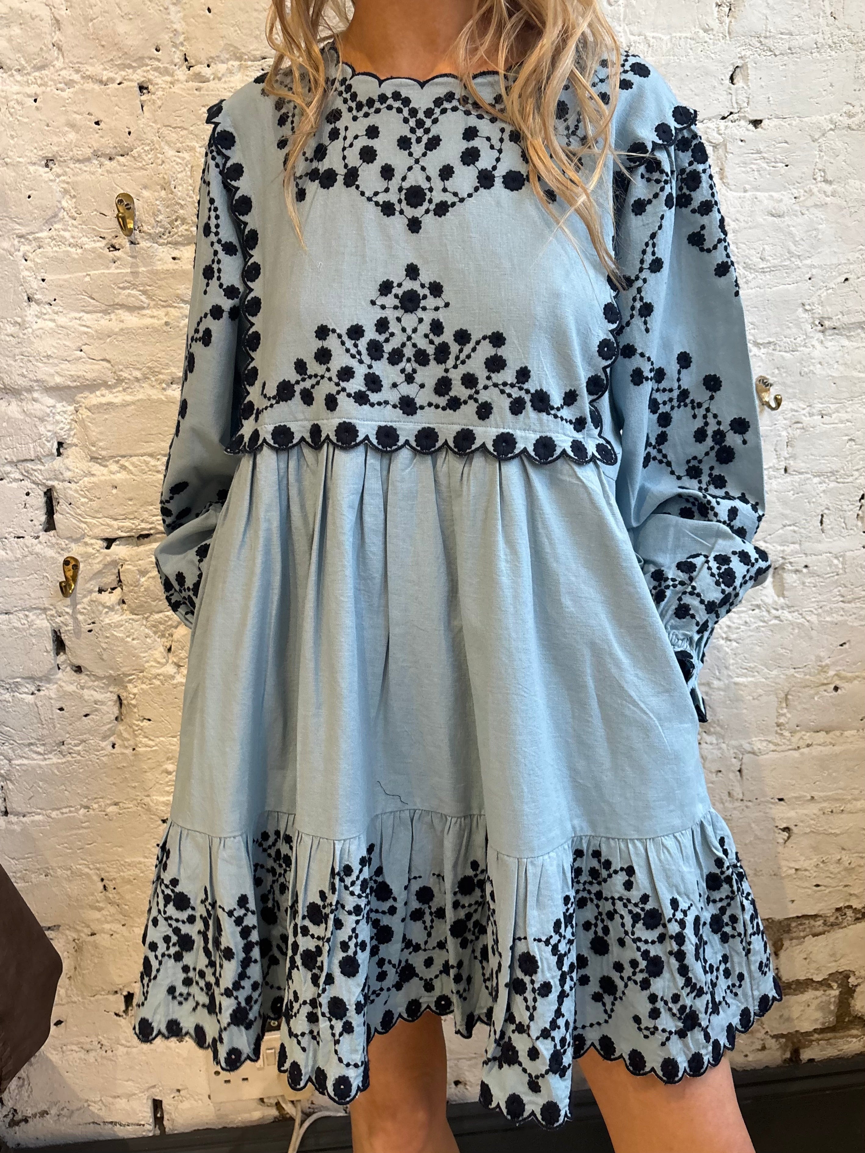 Sea New York Frances Mini Dress in Blue shopatanna Sea New York Frances Mini Dress in Blue shopatanna