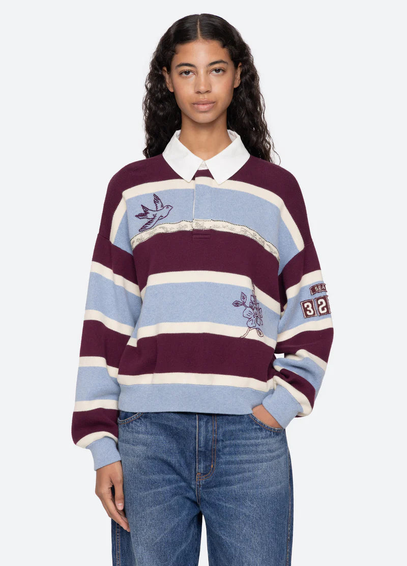Sea New York Hester Solid Rugby Sweater in Multi